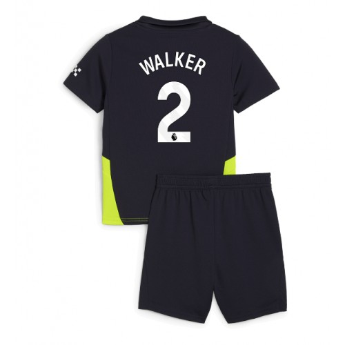 Fotbalové Dres Manchester City Kyle Walker #2 Dětské Venkovní 2024-25 Krátký Rukáv (+ trenýrky)